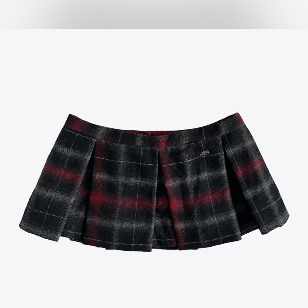 Miss Sixty Black and Red Plaid Mini Skirt
